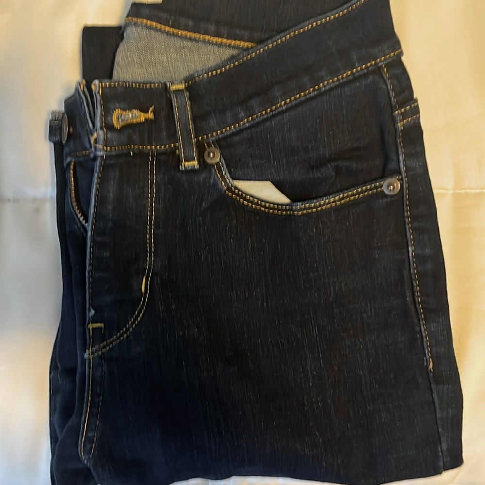 Dark washed Levi’s bootcut jeans